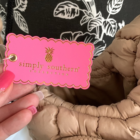 SIMPLY SOUTHERN Tan Quilted Crossbody Bottle/Tumbler Bag with Patterned … - Picture 5 of 6